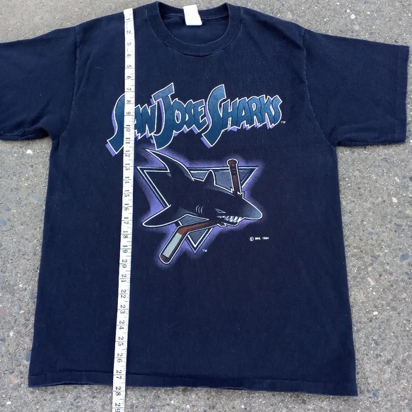 VINTAGE 90s SAN JOSE SHARKS SINGLE STITCH T-SHIRT SIZE LARGE - Picture 6 of 11